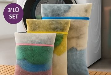 Fermuarlı Çamaşır Yıkama Filesi 3’lü Set